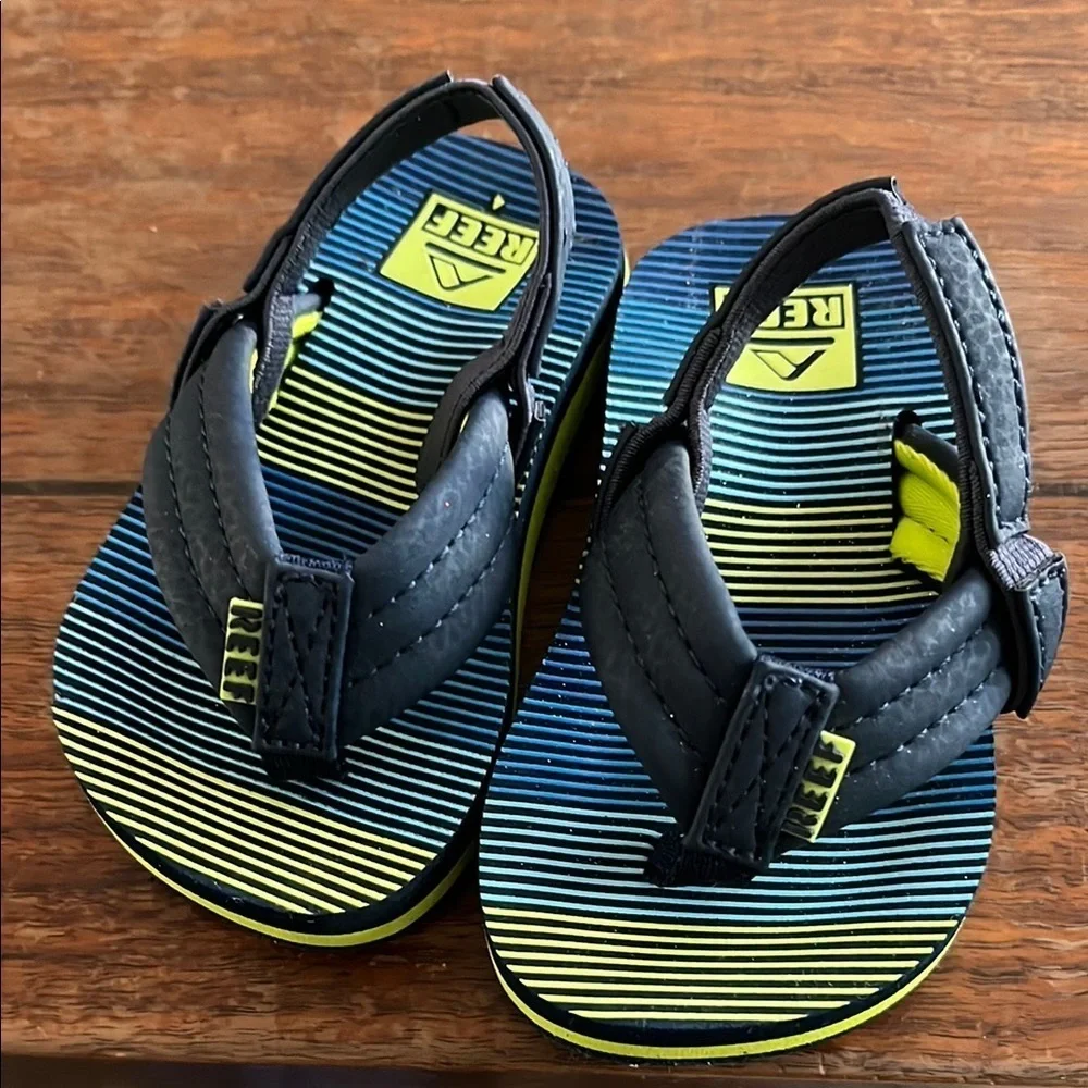 Reef Kids Sandals - Blue and Yellow